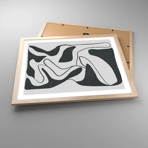 Poster in cornice rovere chiaro - Gioco astratto nel labirinto - 50x40 cm