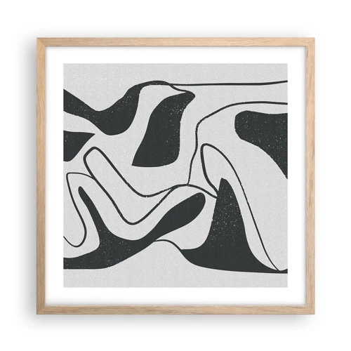 Poster in cornice rovere chiaro - Gioco astratto nel labirinto - 50x50 cm