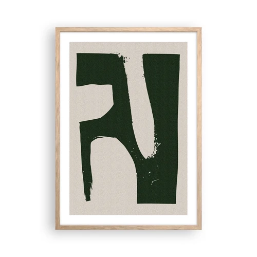 Poster in cornice rovere chiaro - Golfi di bianco - 50x70 cm