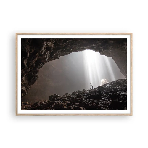 Poster in cornice rovere chiaro - Grotta luminosa - 100x70 cm