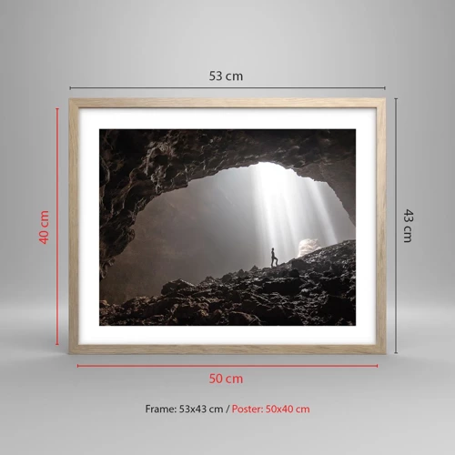 Poster in cornice rovere chiaro - Grotta luminosa - 50x40 cm