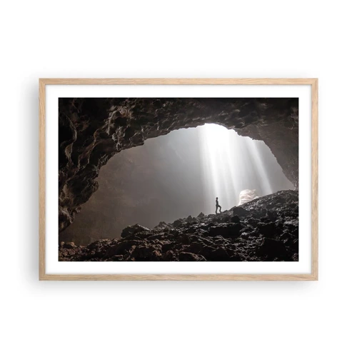 Poster in cornice rovere chiaro - Grotta luminosa - 70x50 cm