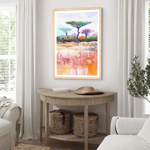 Poster in cornice rovere chiaro - I colori della savana - 30x40 cm