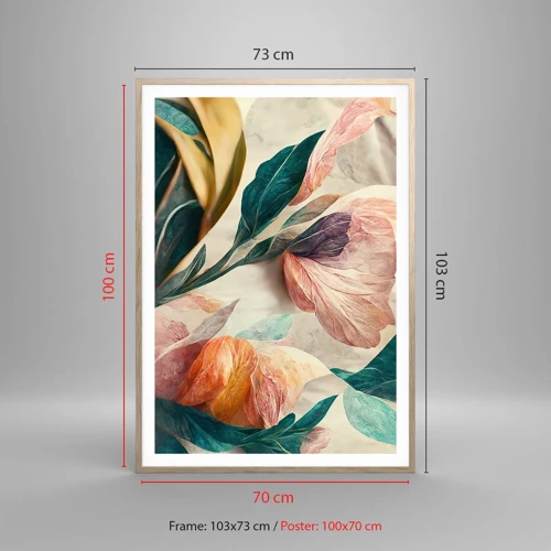 Poster in cornice rovere chiaro - I fiori delle isole del sud - 70x100 cm