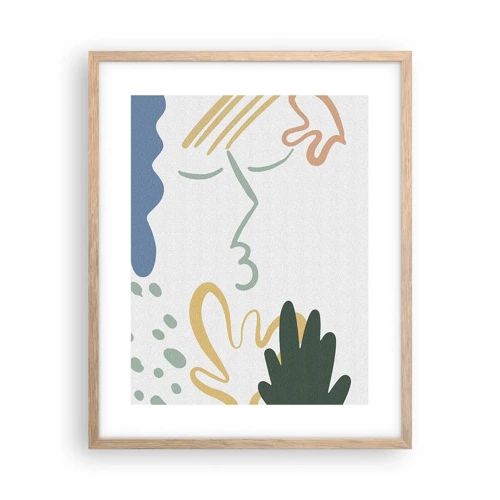 Poster in cornice rovere chiaro - Il bacio dei fiori - 40x50 cm