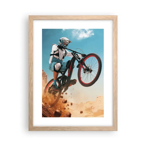 Poster in cornice rovere chiaro - Il demone della follia ciclistica - 30x40 cm