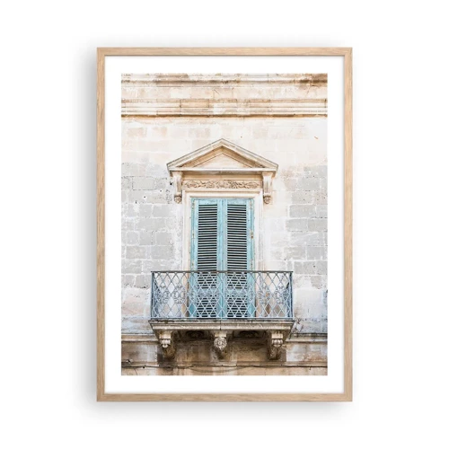 Poster in cornice rovere chiaro - Il fascino unico dell'Italia - 50x70 cm