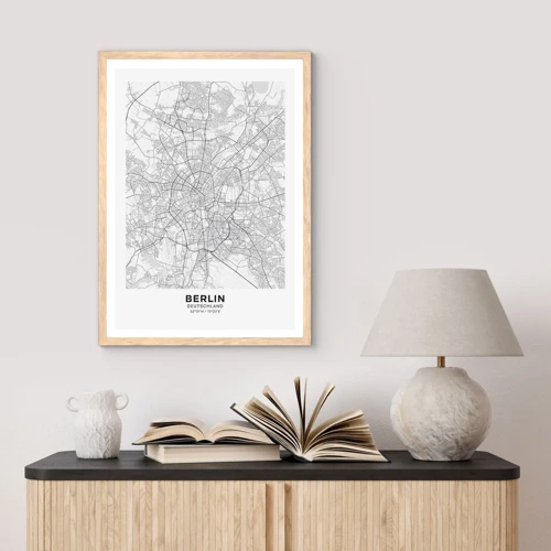 Poster in cornice rovere chiaro - Il fiore di Berlino - 50x70 cm