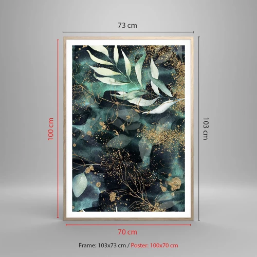 Poster in cornice rovere chiaro - Il giardino incantato - 70x100 cm