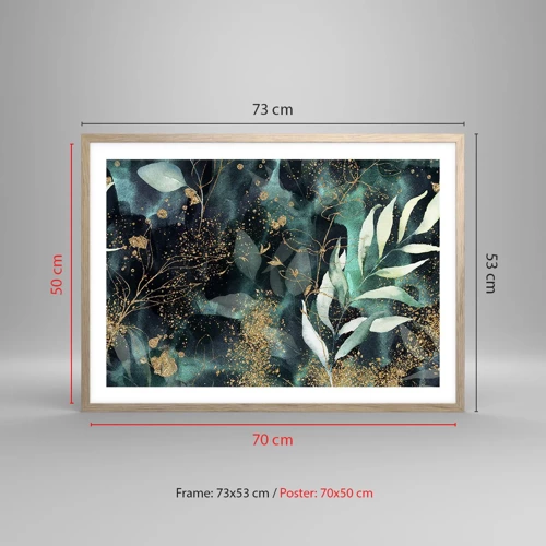 Poster in cornice rovere chiaro - Il giardino incantato - 70x50 cm