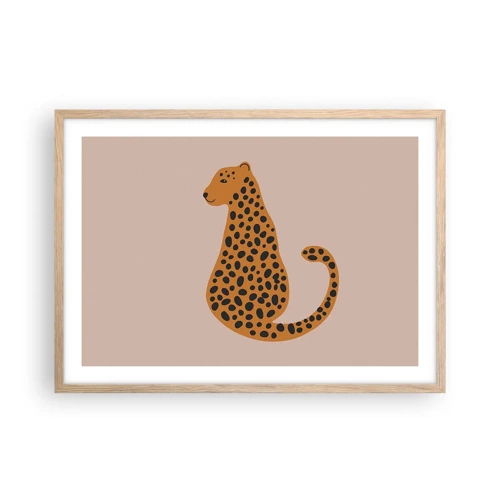 Poster in cornice rovere chiaro - Il leopardo è un motivo di moda - 70x50 cm