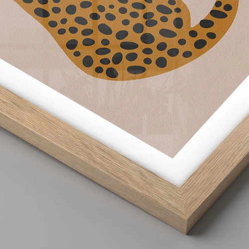 Poster in cornice rovere chiaro - Il leopardo è un motivo di moda - 91x61 cm