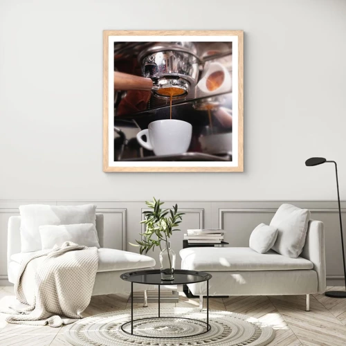 Poster in cornice rovere chiaro - Il miglior momento della giornata - 30x30 cm