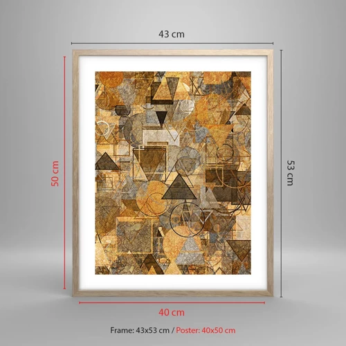Poster in cornice rovere chiaro - Il mondo compreso nella forma - 40x50 cm