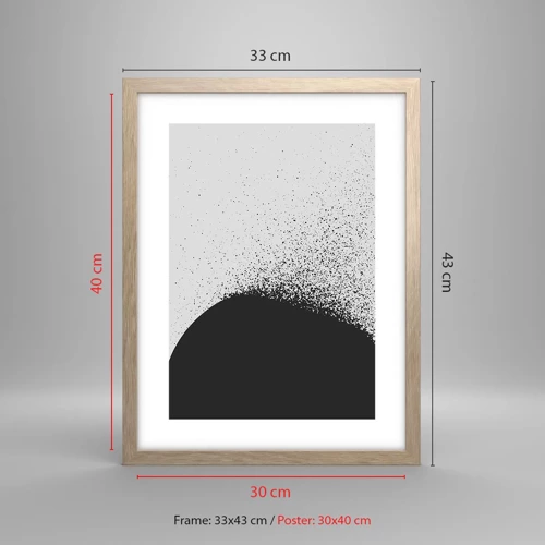 Poster in cornice rovere chiaro - Il movimento delle particelle - 30x40 cm