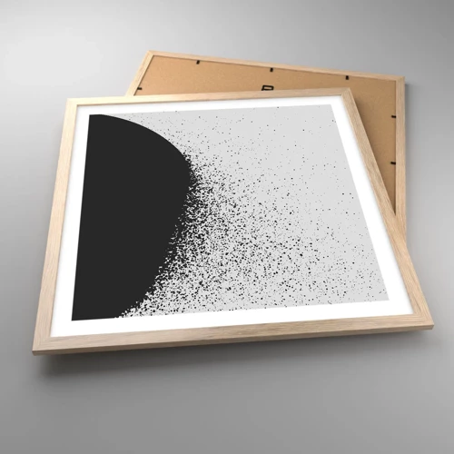 Poster in cornice rovere chiaro - Il movimento delle particelle - 50x50 cm