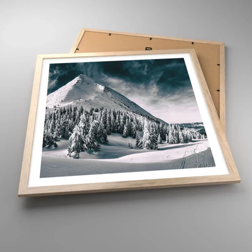 Poster in cornice rovere chiaro - Il paese della neve e del ghiaccio - 50x50 cm