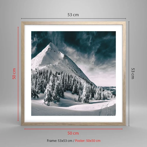 Poster in cornice rovere chiaro - Il paese della neve e del ghiaccio - 50x50 cm