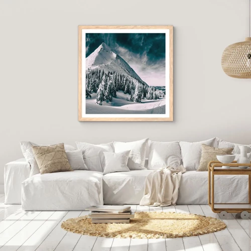 Poster in cornice rovere chiaro - Il paese della neve e del ghiaccio - 50x50 cm