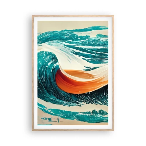 Poster in cornice rovere chiaro - Il sogno del surfista - 70x100 cm