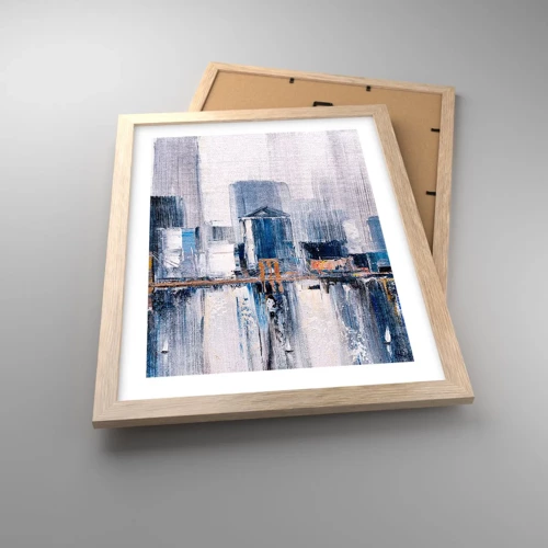 Poster in cornice rovere chiaro - Impressione di New York - 30x40 cm