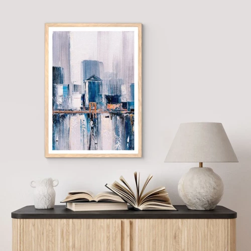 Poster in cornice rovere chiaro - Impressione di New York - 30x40 cm