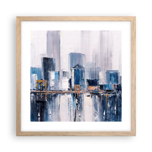 Poster in cornice rovere chiaro - Impressione di New York - 40x40 cm