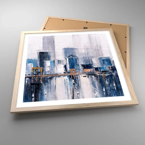 Poster in cornice rovere chiaro - Impressione di New York - 50x50 cm