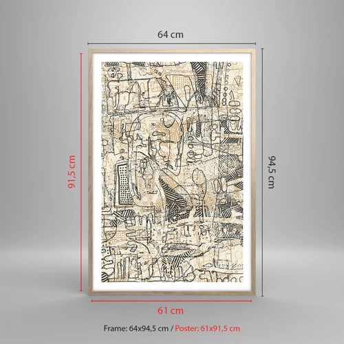 Poster in cornice rovere chiaro - In attesa di essere decifrato - 61x91 cm