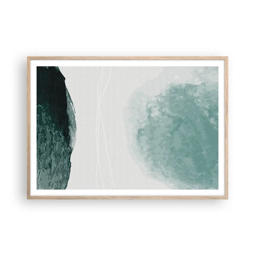 Poster in cornice rovere chiaro - Incontro con la nebbia - 100x70 cm