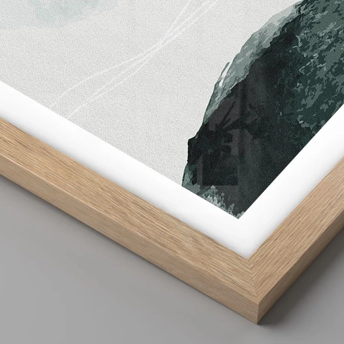 Poster in cornice rovere chiaro - Incontro con la nebbia - 30x30 cm