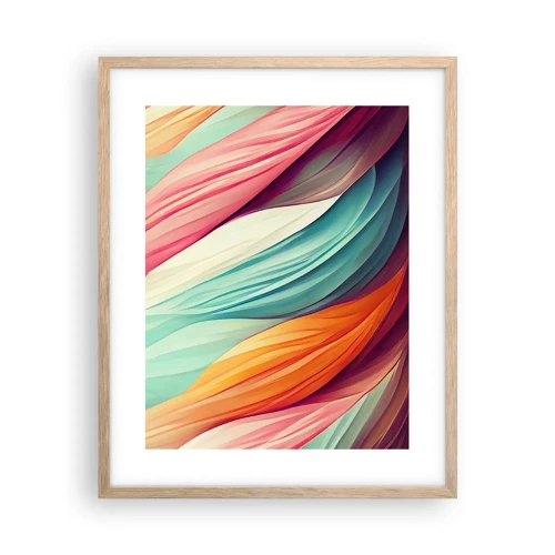 Poster in cornice rovere chiaro - Intreccio arcobaleno - 40x50 cm