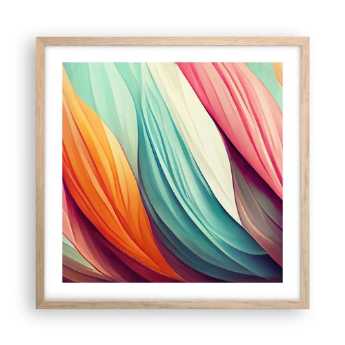 Poster in cornice rovere chiaro - Intreccio arcobaleno - 50x50 cm