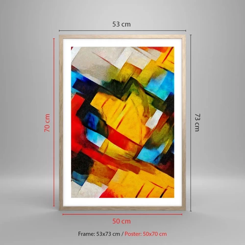 Poster in cornice rovere chiaro - Intreccio multicolore - 50x70 cm