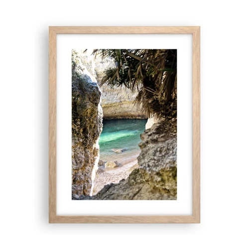 Poster in cornice rovere chiaro - La baia turchese - 30x40 cm