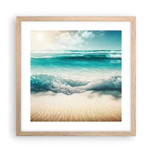 Poster in cornice rovere chiaro - La calma dell'oceano - 40x40 cm