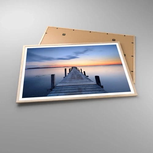 Poster in cornice rovere chiaro - La calma di un dolce tramonto - 100x70 cm