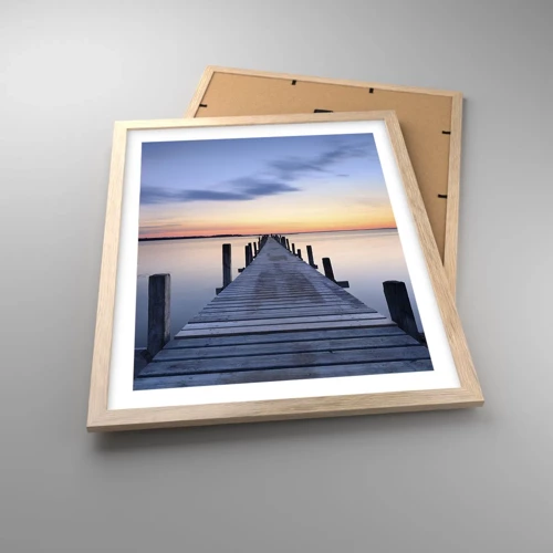 Poster in cornice rovere chiaro - La calma di un dolce tramonto - 40x50 cm