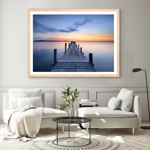 Poster in cornice rovere chiaro - La calma di un dolce tramonto - 50x40 cm