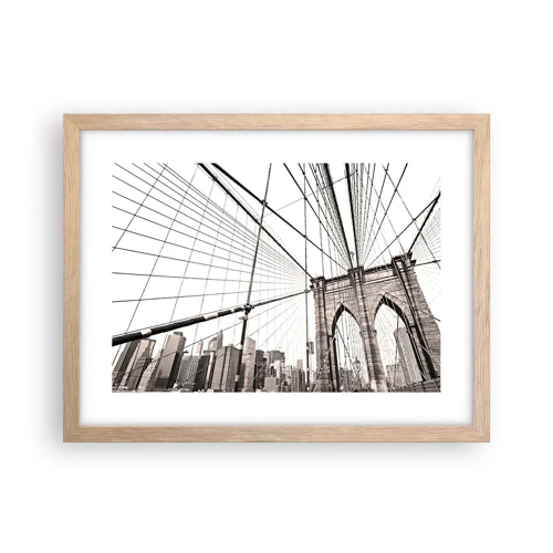 Poster in cornice rovere chiaro - La cattedrale di New York - 40x30 cm