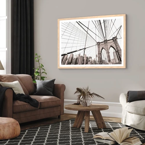 Poster in cornice rovere chiaro - La cattedrale di New York - 40x30 cm