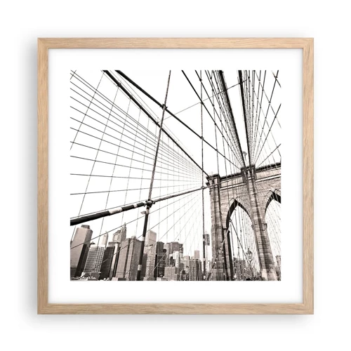 Poster in cornice rovere chiaro - La cattedrale di New York - 40x40 cm