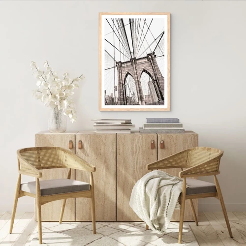 Poster in cornice rovere chiaro - La cattedrale di New York - 40x50 cm