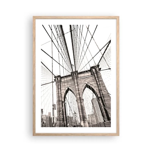 Poster in cornice rovere chiaro - La cattedrale di New York - 50x70 cm