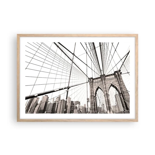 Poster in cornice rovere chiaro - La cattedrale di New York - 70x50 cm