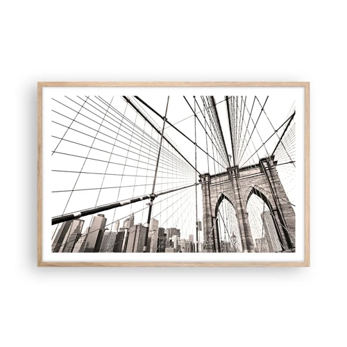 Poster in cornice rovere chiaro - La cattedrale di New York - 91x61 cm