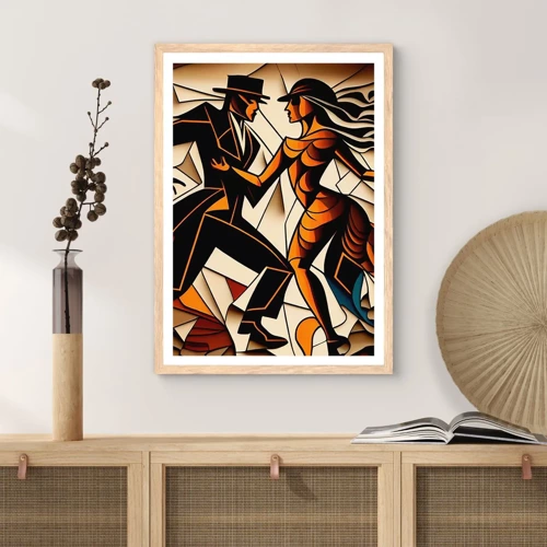 Poster in cornice rovere chiaro - La danza della passione - 30x40 cm