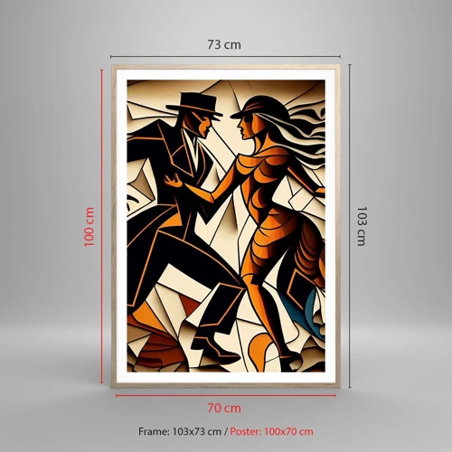 Poster in cornice rovere chiaro - La danza della passione - 70x100 cm