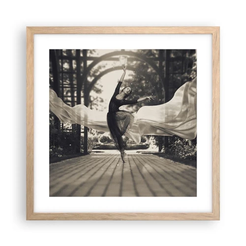 Poster in cornice rovere chiaro - La danza dello spirito del giardino - 40x40 cm