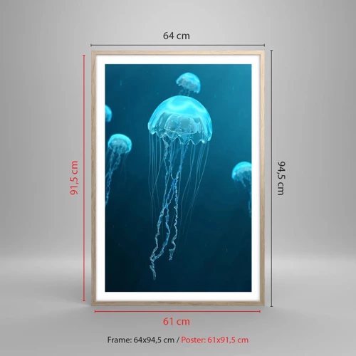 Poster in cornice rovere chiaro - La danza oceanica - 61x91 cm